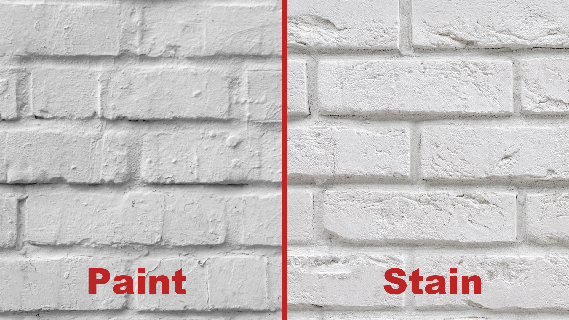 Comparison of painted brick and stained brick
